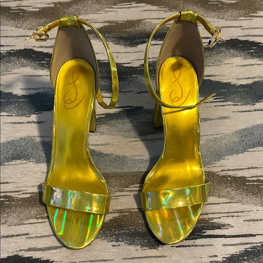 Sam Edelman Yellow and Gold Heels